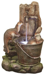 Outdoor Living UK Kelkay Playful Otters With Lights Mains Plugin Powered Water Feature - thumbnail 3