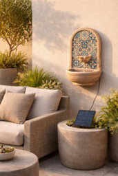 Smart Garden Solar Aragon Wall Garden Water Feature Fountain Bird Bath Marrakesh - thumbnail 6