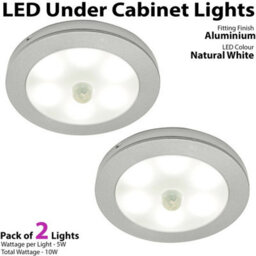 2 Pack Ultra-Slim Aluminium Under Cabinet Led Lights With Pir Motion Sensor - Natural White - thumbnail 2