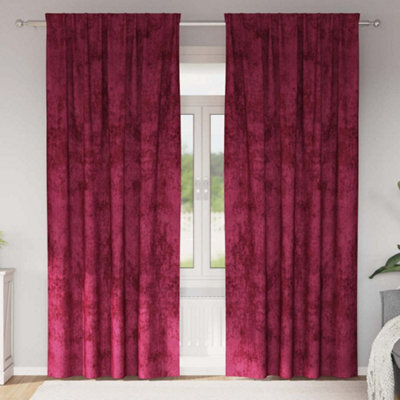 Berkfield Curtain With Curtains 2 Pcs Wine Red 225 X 140 Cm Velvet - image 1