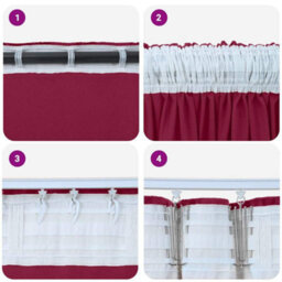 Berkfield Curtain With Curtains 2 Pcs Wine Red 225 X 140 Cm Velvet - thumbnail 6