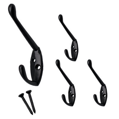 Eai - Black Coat Hook - 60mm - Matt Black - Pack Of 4 - image 1