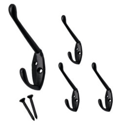 Eai - Black Coat Hook - 60mm - Matt Black - Pack Of 4 - thumbnail 1