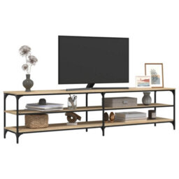 Berkfield Durable Tv Cabinet Sonoma Oak 200X30X50 Cm Engineered Wood And Metal - thumbnail 4