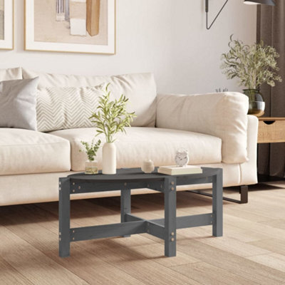 Berkfield Coffee Table Grey 87X48X35 Cm Solid Wood Pine - image 1