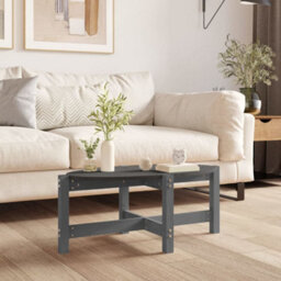 Berkfield Coffee Table Grey 87X48X35 Cm Solid Wood Pine - thumbnail 1