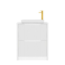 Royal Bathrooms Avenza 700mm Matt White Floor Standing Countertop Bathroom Vanity Unit 2 Drawer With Qubix Basin - thumbnail 6