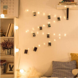Globrite Led Fairy Lights - (10M) 100 Warm White With 30 Photo Clips - Battery Operated Decorative Lights For Custom Photo Display - thumbnail 8