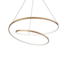 Ideal Lux Luminosa Oz Led Decorative Swirl Integrated Pendant Light Gold, 3000K