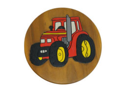 Childrens Wooden Stool - Red Tractor Step Stool - thumbnail 2