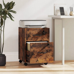 Roll File Cabinet With Drawer, Organiser Letter Size, Rustic Brown - thumbnail 5