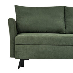 Beliani Corner Sofa Bed 3 Seater Koge Fabric Green With Storage Left Hand - thumbnail 7