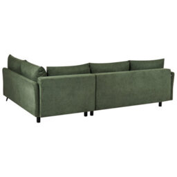 Beliani Corner Sofa Bed 3 Seater Koge Fabric Green With Storage Left Hand - thumbnail 6