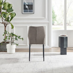 Furniturebox Uk 4X Milan Green Hatched Velvet Dining Chairs Black Legs - thumbnail 7