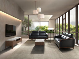 Angel Cerda Elegant Rectangular Glass Coffee Table With Marble Effect And Walnut Legs - thumbnail 6
