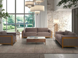 Angel Cerda Elegant Rectangular Glass Coffee Table With Marble Effect And Walnut Legs - thumbnail 3