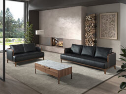 Angel Cerda Elegant Rectangular Glass Coffee Table With Marble Effect And Walnut Legs - thumbnail 5