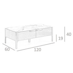 Angel Cerda Elegant Rectangular Glass Coffee Table With Marble Effect And Walnut Legs - thumbnail 7