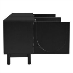 Abrihome Modern Black Tv Unit With Adjustable Shelves, 175 X 38 X 56 Cm, Lightweight Lowboard Tv Furniture In Luxury Style - thumbnail 4