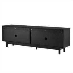 Abrihome Modern Black Tv Unit With Adjustable Shelves, 175 X 38 X 56 Cm, Lightweight Lowboard Tv Furniture In Luxury Style - thumbnail 2