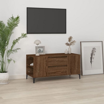 Berkfield Tv Cabinet Brown Oak 102X44.5X50 Cm Engineered Wood - image 1