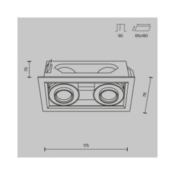 Luminosa Lighting Luminosa Metal Modern Twin Recessed Downlight White 3000K 1450Lm - thumbnail 2