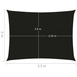 Berkfield Sunshade Sail 160 G/m2 Black 2X2.5 M Hdpe - thumbnail 6