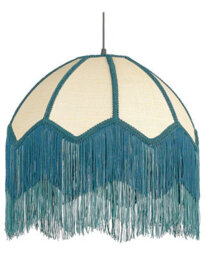 Wyld And Coco Nostalgia Lights Pendant Lamp Blue Paper Fringe Tassels 182Cm Drop - thumbnail 1
