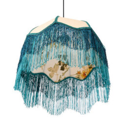 Wyld And Coco Nostalgia Lights Pendant Lamp Blue Paper Fringe Tassels 182Cm Drop - thumbnail 5