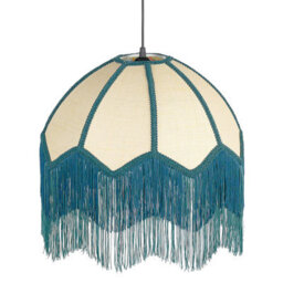 Wyld And Coco Nostalgia Lights Pendant Lamp Blue Paper Fringe Tassels 182Cm Drop - thumbnail 4
