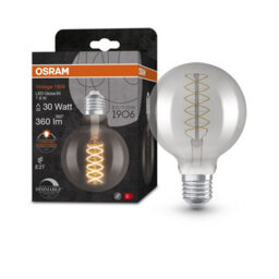 Osram Vintage 1906 Globe 95 30 Filament Dim Lamp 7.8W 818 Smoke E27 4 Pack - thumbnail 4