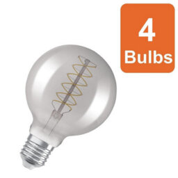 Osram Vintage 1906 Globe 95 30 Filament Dim Lamp 7.8W 818 Smoke E27 4 Pack - thumbnail 1