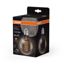 Osram Vintage 1906 Globe 95 30 Filament Dim Lamp 7.8W 818 Smoke E27 4 Pack - thumbnail 3