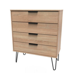 Osaka 4 Drawer Chest Of Drawers In Bardolino Oak (Ready Assembled) - thumbnail 3