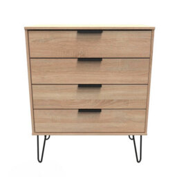 Osaka 4 Drawer Chest Of Drawers In Bardolino Oak (Ready Assembled) - thumbnail 1