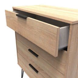 Osaka 4 Drawer Chest Of Drawers In Bardolino Oak (Ready Assembled) - thumbnail 5