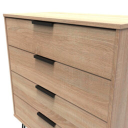 Osaka 4 Drawer Chest Of Drawers In Bardolino Oak (Ready Assembled) - thumbnail 4