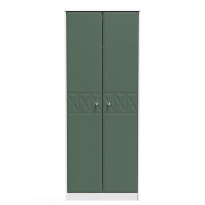 Toledo 2 Door Wardrobe In Labrador Green & White (Ready Assembled) - image 1