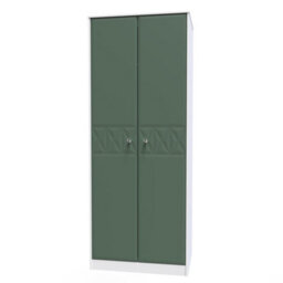 Toledo 2 Door Wardrobe In Labrador Green & White (Ready Assembled) - thumbnail 3