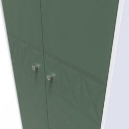 Toledo 2 Door Wardrobe In Labrador Green & White (Ready Assembled) - thumbnail 4