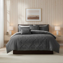 Damask Velvet Border Duvet Cover Elegant Soft Touch Luxury Bedding Grey
