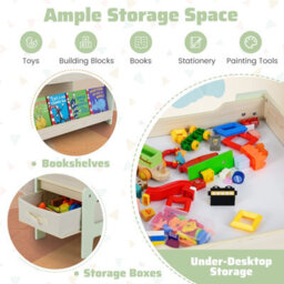 Gainoom Kids Green Table & Chairs Set 4 In 1 Toddler Activity Table Playroom - thumbnail 8