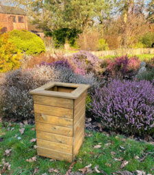 Ruddings Wood Tall Wooden Garden Planter Patio Entrance 56Cm High - thumbnail 2