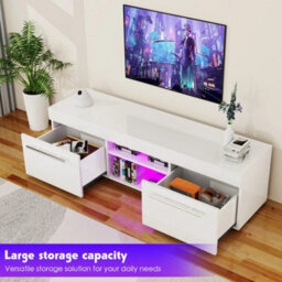 High Gloss Tv Stand Cabinet W/ Led Rgb Lights, Remote Control - thumbnail 5