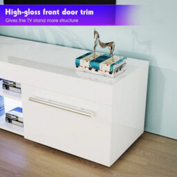 High Gloss Tv Stand Cabinet W/ Led Rgb Lights, Remote Control - thumbnail 3