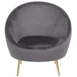 Beliani  Armchair Langa Velvet Grey - thumbnail 4