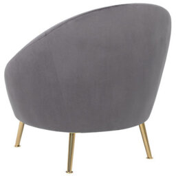 Beliani  Armchair Langa Velvet Grey - thumbnail 5