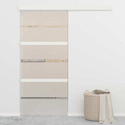 Berkfield Functional Sliding Door Esg Glass And Aluminium 90X205 Cm Silver - thumbnail 2