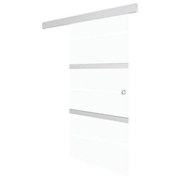 Berkfield Functional Sliding Door Esg Glass And Aluminium 90X205 Cm Silver