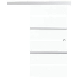 Berkfield Functional Sliding Door Esg Glass And Aluminium 90X205 Cm Silver - thumbnail 4